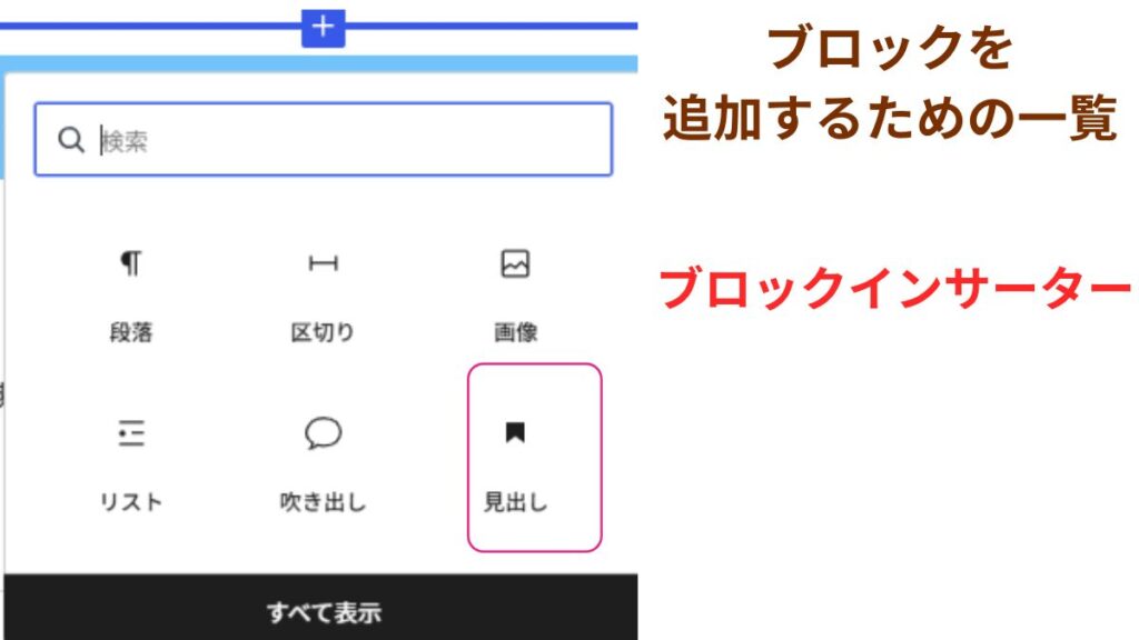 ブロックインサーターを説明する画像。
